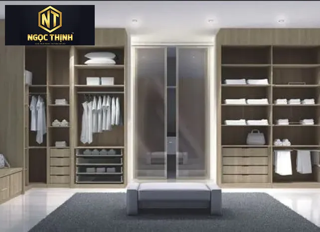 Xưởng Nội Thất Ngọc Thịnh TP.HCM - Tủ quần áo bằng gỗ công nghiệp cao cấp với thiết kế âm tường làm cho căn phòng trở nên sang trọng & rộng rãi